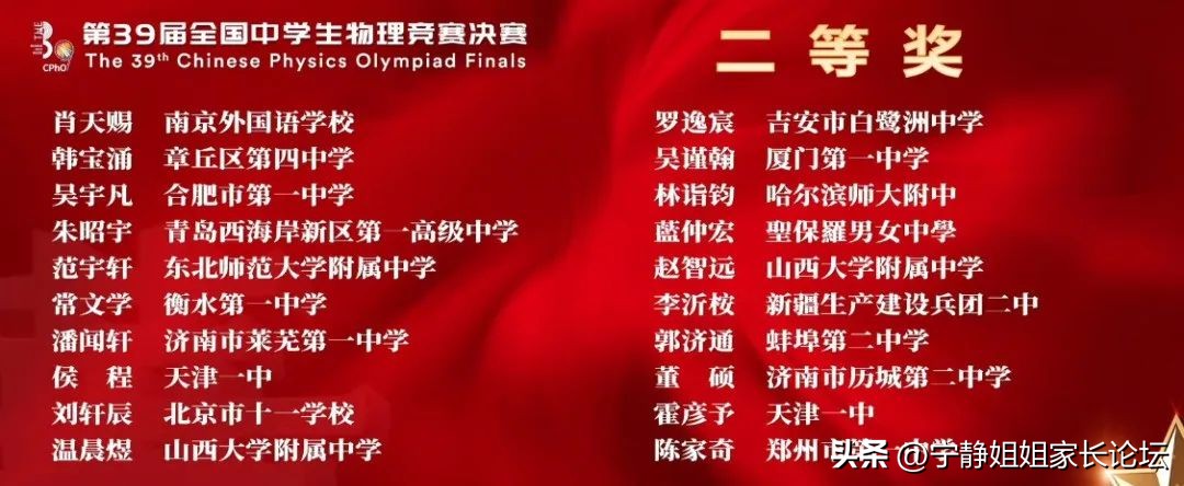 江苏省第39届物理竞赛名单,第39届全国中学生物理竞赛