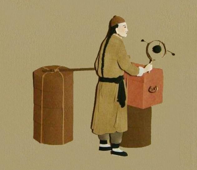 听呀,响器声声揽客忙:卖糖的用“糖锣”,卖香油的用“梆子”……