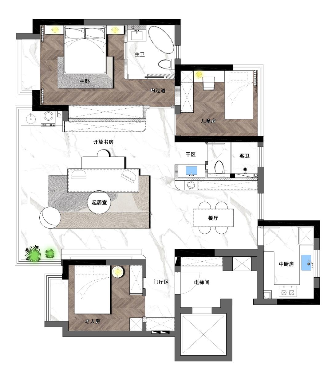 一对年轻夫妻的家，124㎡侘寂风，柔和自然，是多少人羡慕的生活