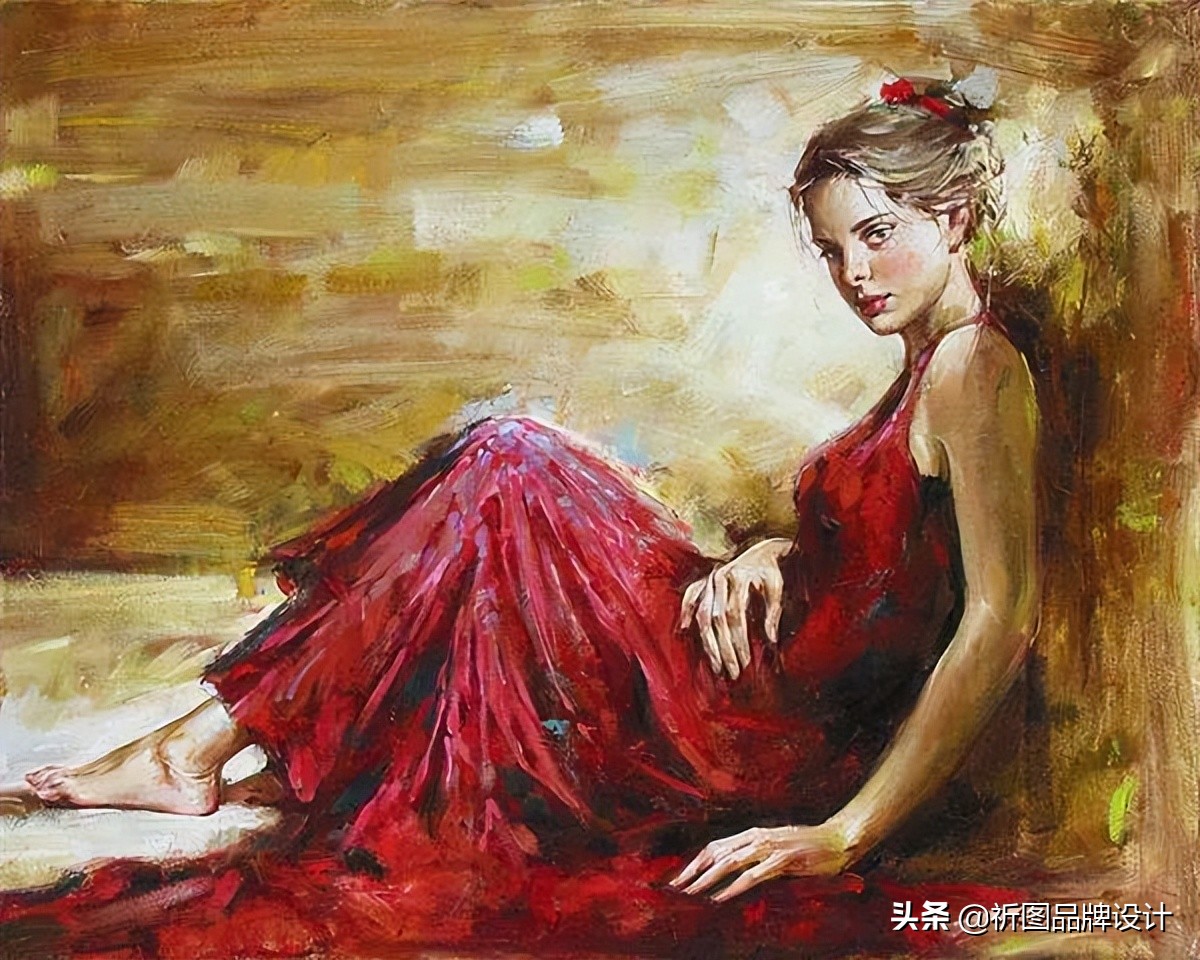 奔放狂野的舞者被安德鲁用画笔表现出来，腰窝突显的美背人体油画