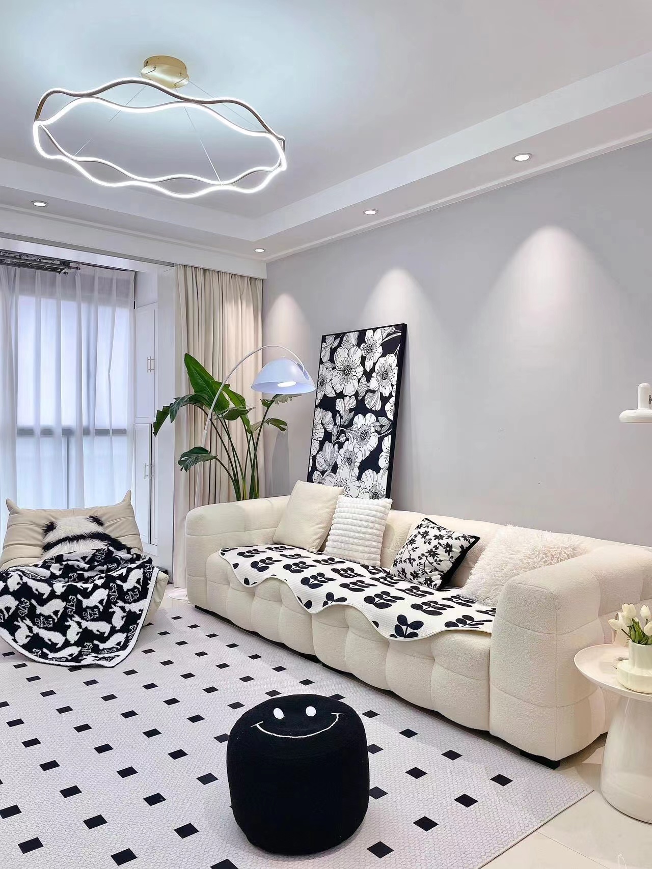 白沙发的绝配cp锁定这条夏日沙发垫