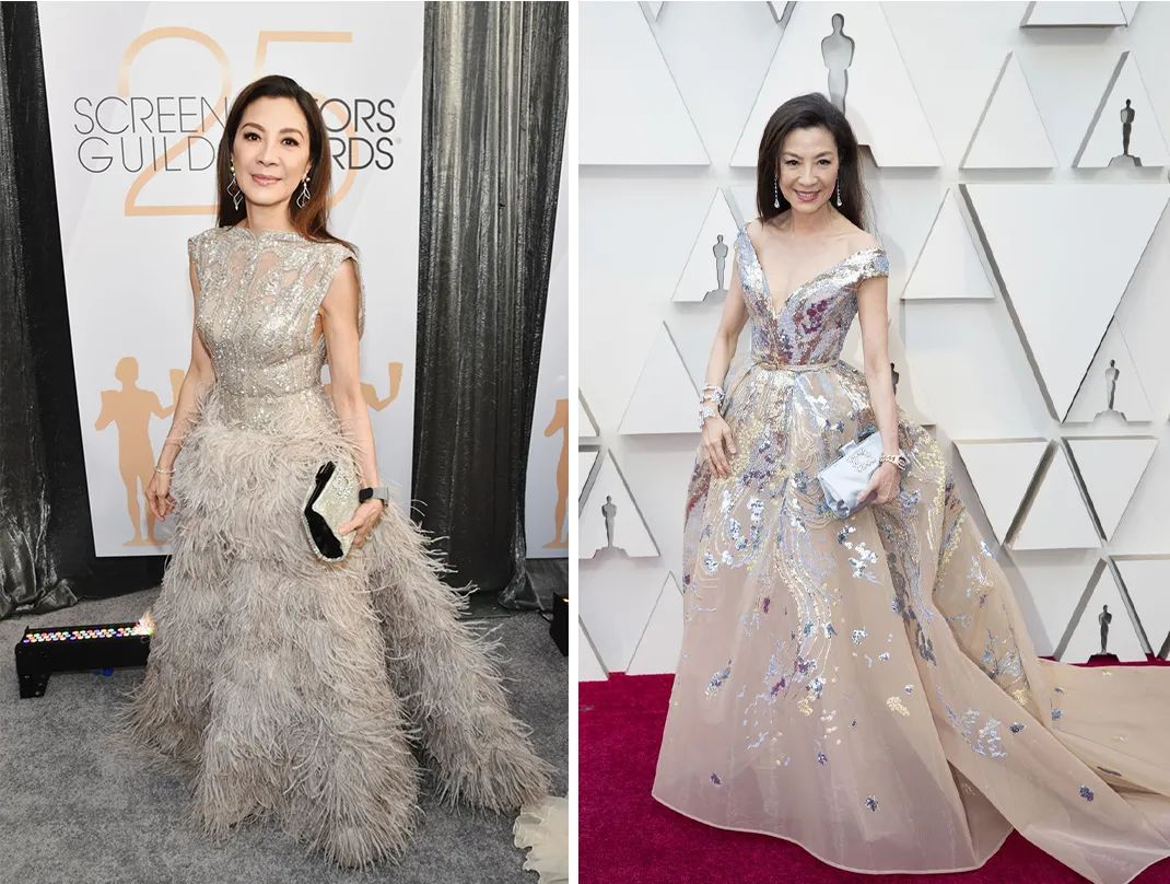 杨紫琼高定礼服闪耀戛纳红毯,杨紫琼携手老公亮相奥斯卡红毯