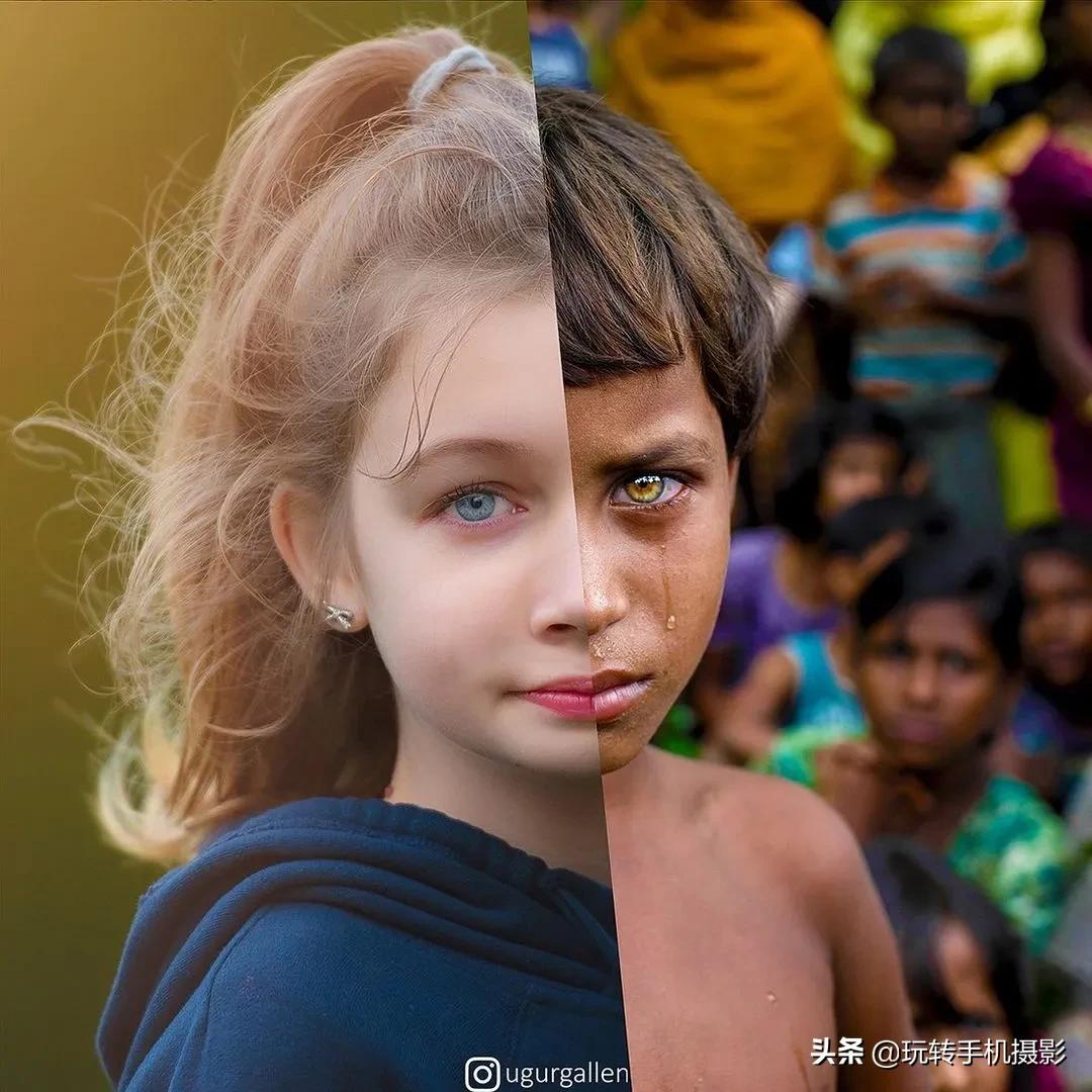 一张照片两个不同人生,一张图两个世界