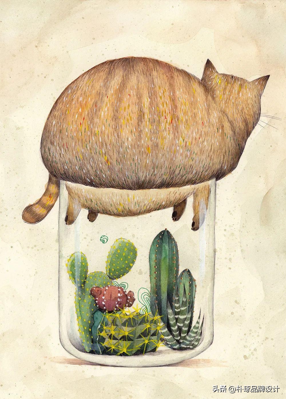 有深度意境的插画,如此清新淡雅的插画太有美感了