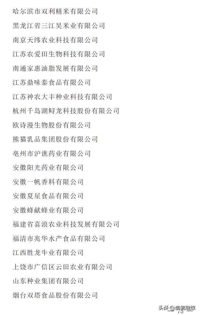 2023年农业产业化龙头企业名单,农业产业化国家重点龙头企业