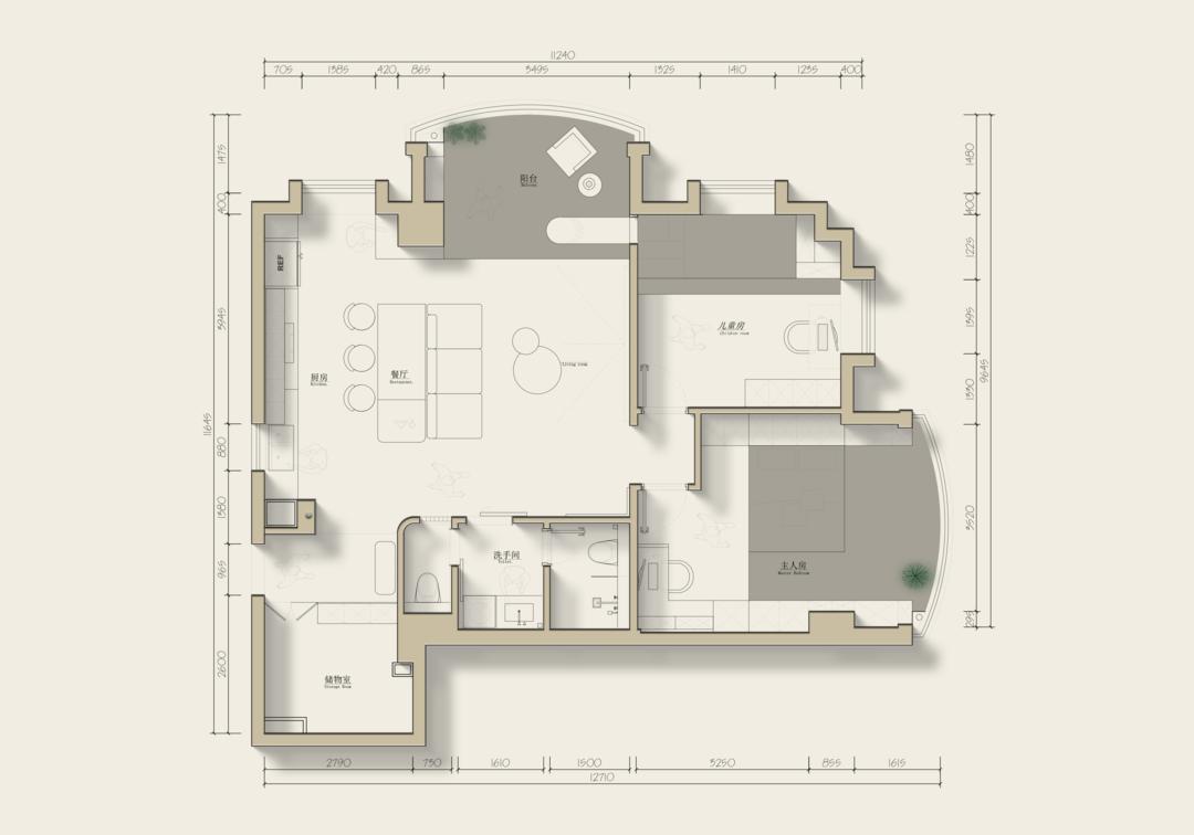房间日式原木装修风格全屋效果图,极简主义亲子宅设计