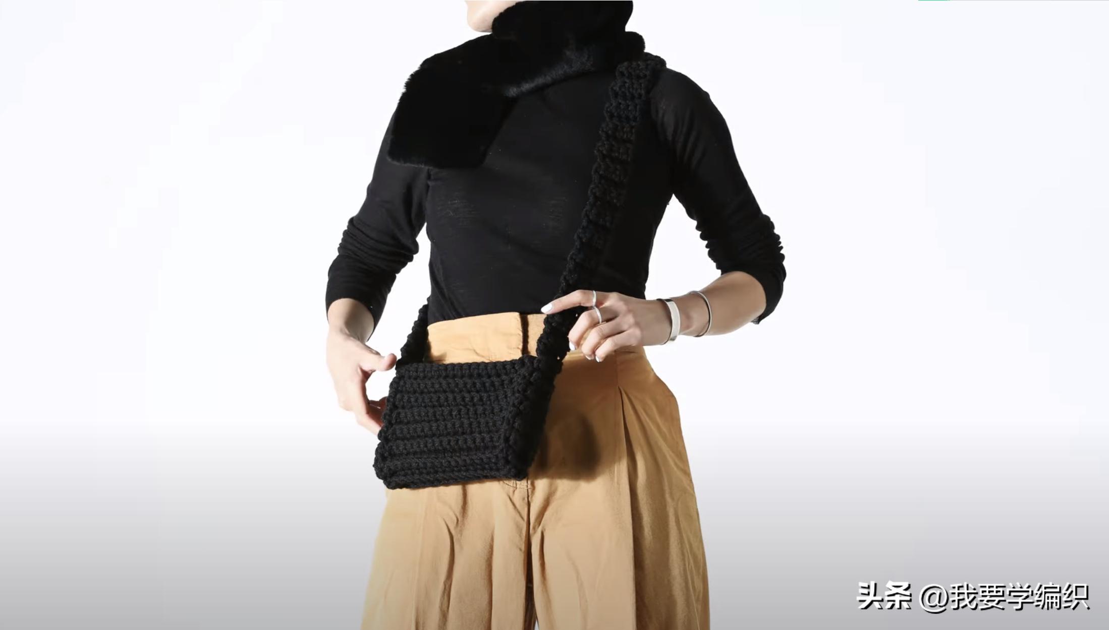 钩针手机包包最新款斜挎包,儿童钩针包包斜挎包