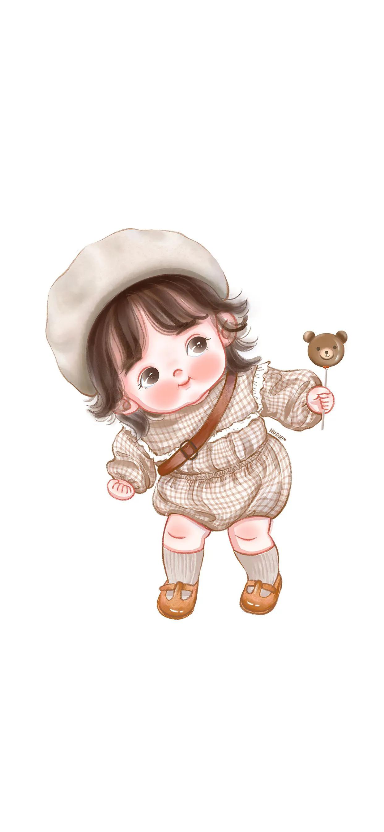 萌娃壁纸q宝,可爱q版萌娃手绘壁纸