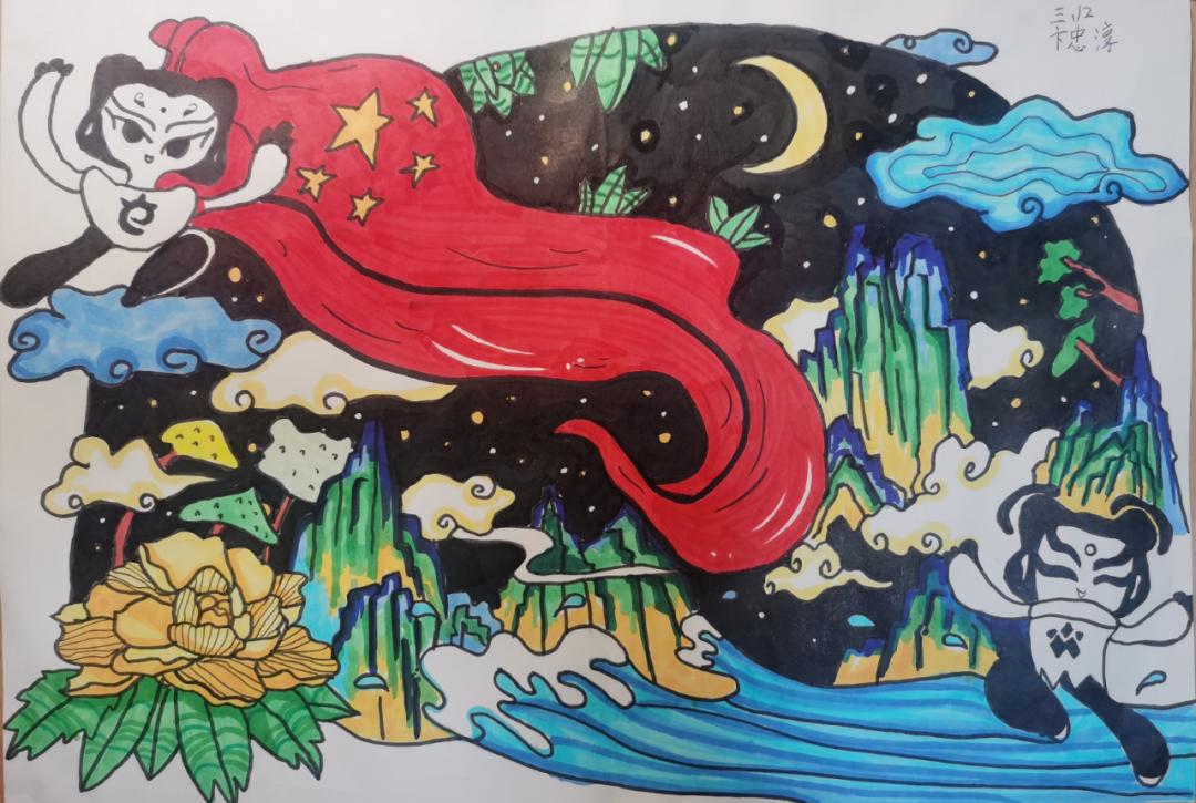 第八届儿童美术作品大赛,临沂小学生非遗主题绘画