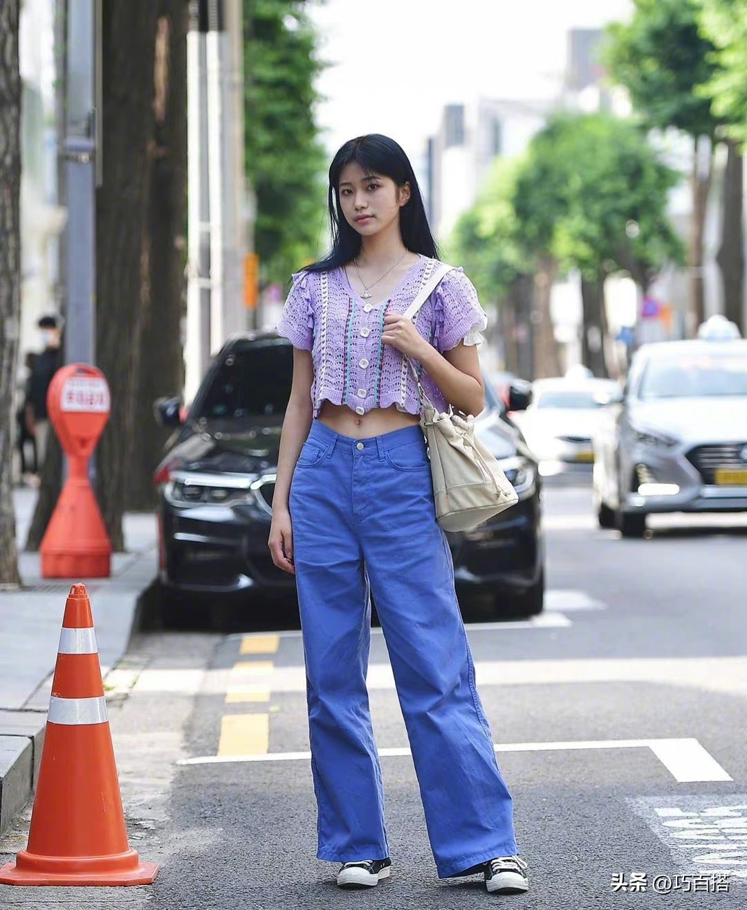 韩国路人穿搭真实街拍,韩国素人穿搭夏季