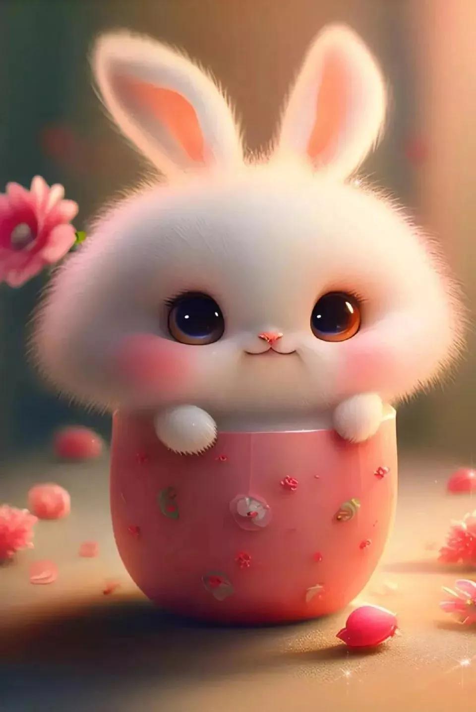 兔兔美美的照片,甜美可爱兔美美