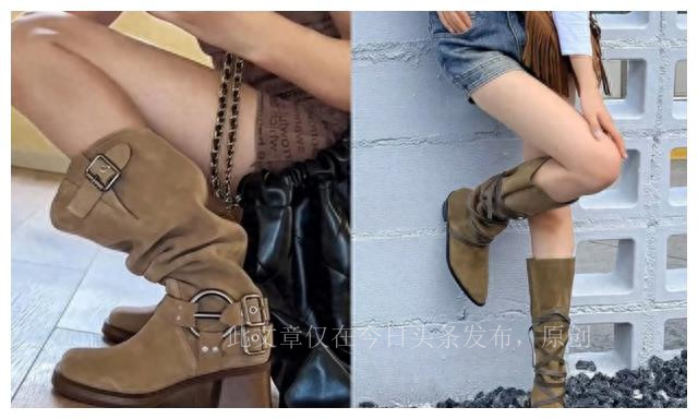 今年流行的美拉德靴子,美拉德低跟裸靴
