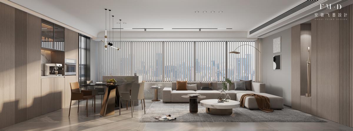 融创精装房客厅改造,融创145平四房两厅两卫装修效果图