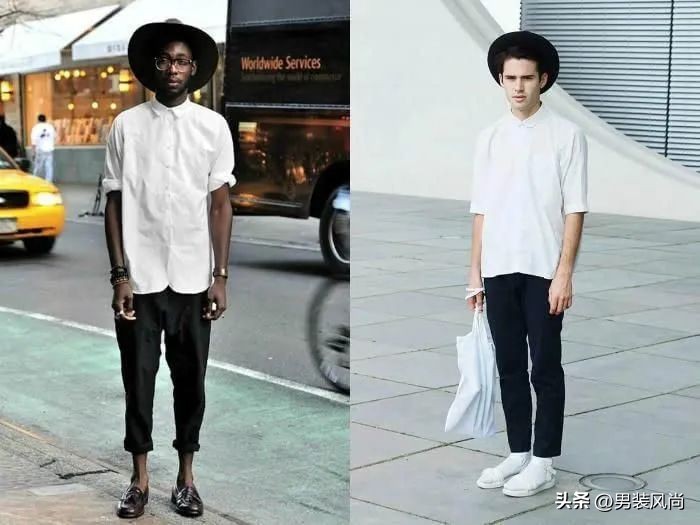 男士衬衫黑色搭配什么颜色裤子,白色衬衫搭配什么颜色裤子好看男