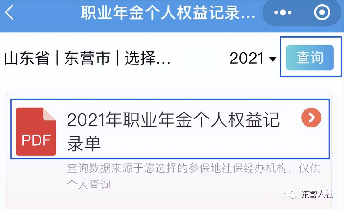 @东营人！职业年金个*权人**益记录单，电子社保卡线上随时查