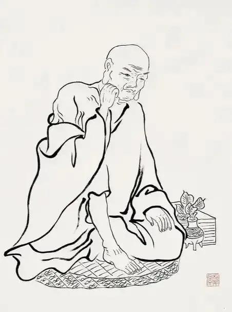 工笔白描罗汉图这线条美绝了,罗汉佛工笔白描图片