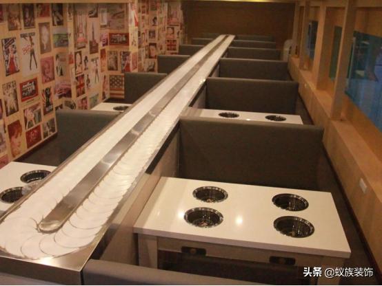 100平旋转小火锅餐饮装修图,旋转小火锅20平方可以做吗