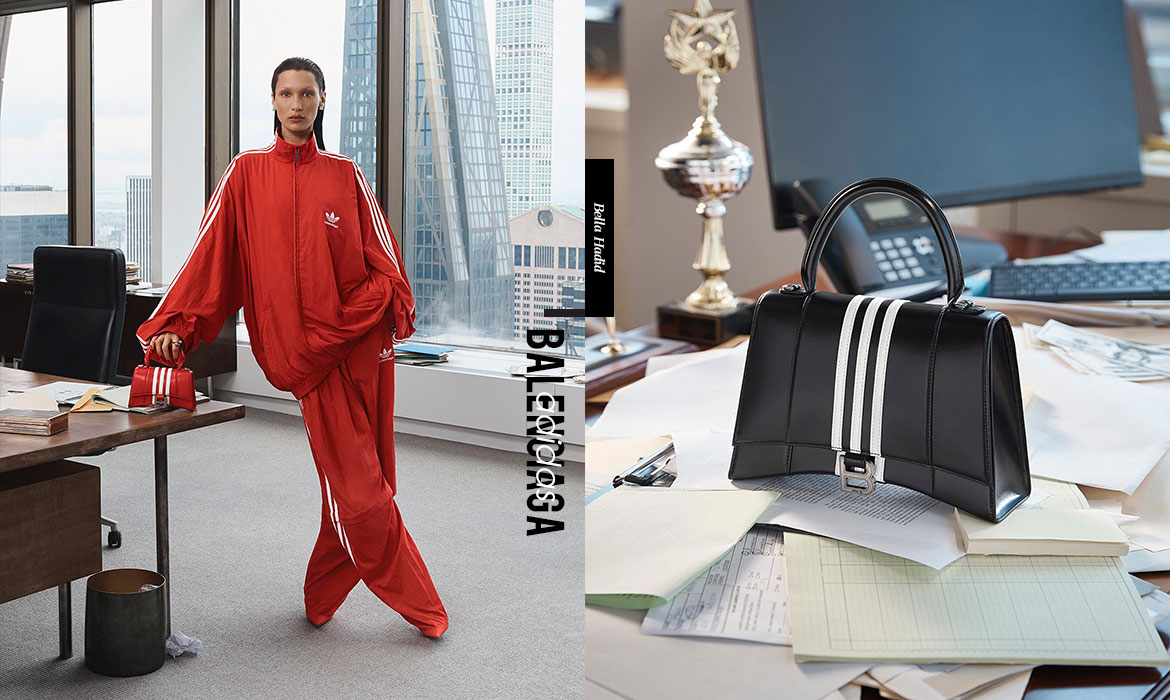 balenciaga联名adidas织带牛仔外套,balenciagaadidas发布会