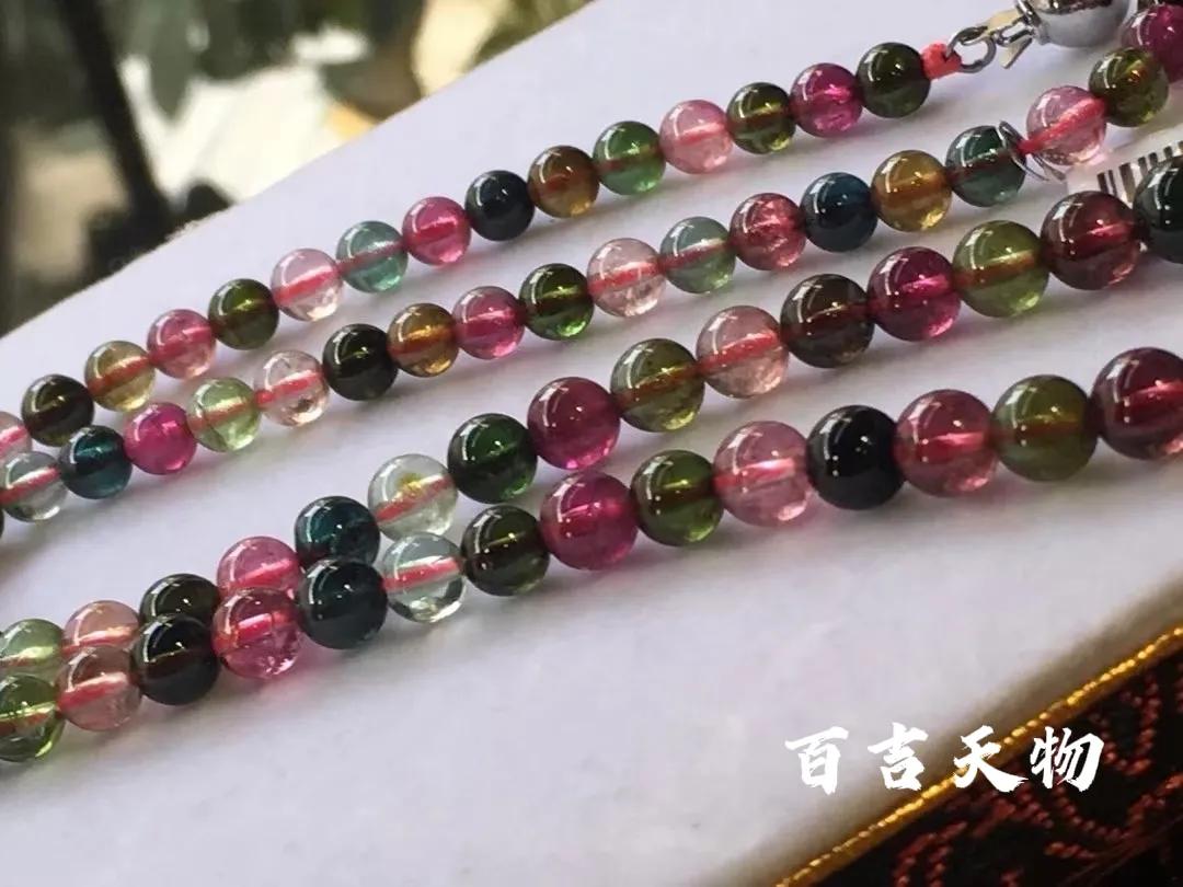 彩银绿碧玺项链,绿碧玺珠子项链搭配