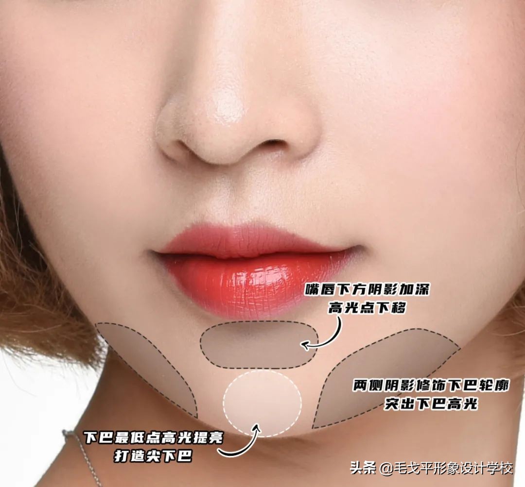 长脸如何修容下巴,u型下巴怎么修容