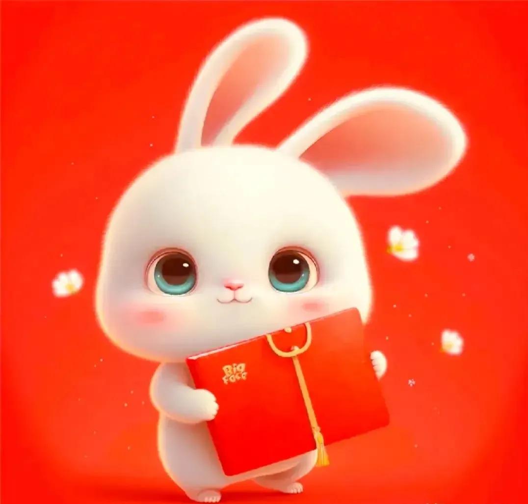 2024新年萌兔头像唯美卡通,兔兔好运头像卡通可爱