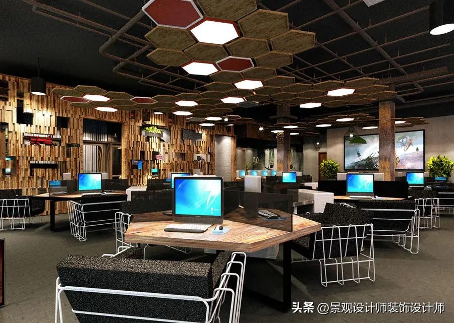 网咖网吧设计案例效果图,网吧设计效果图