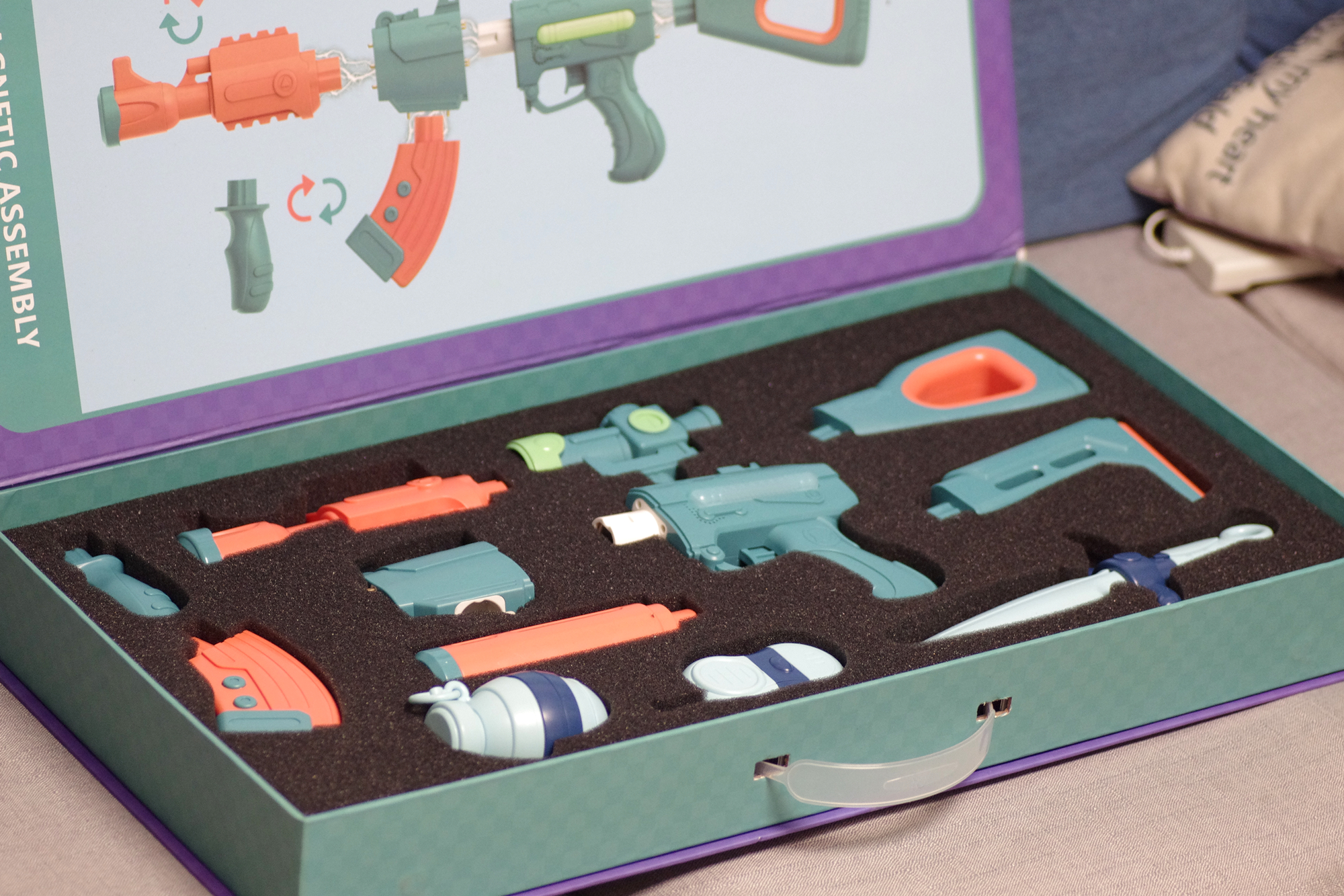 磁力拼接玩具枪,磁力枪宝宝玩具