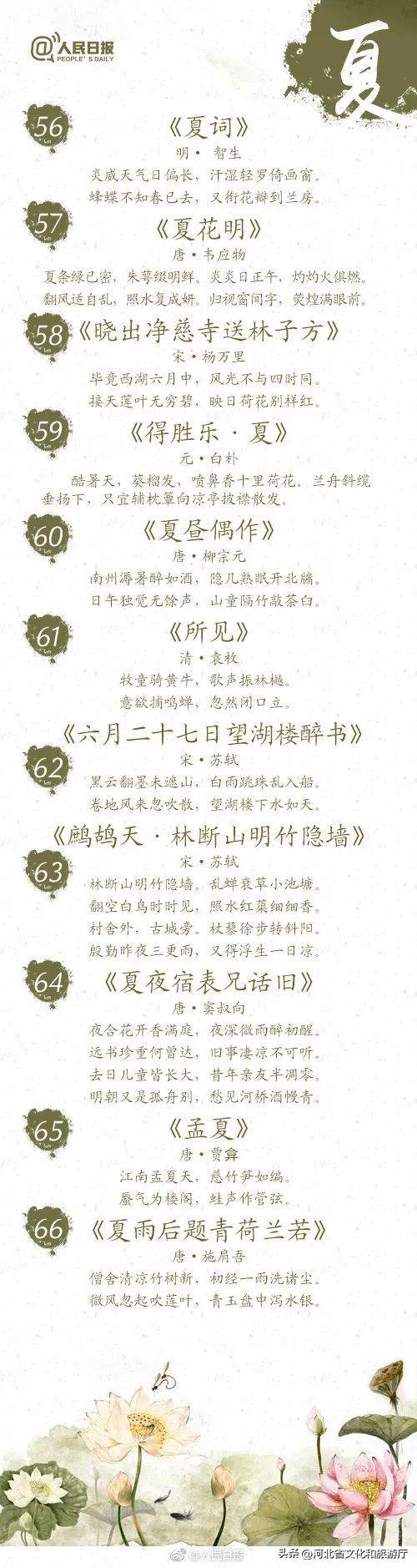 人民日报三十首绝美春日诗词,100首绝美的夏日诗词