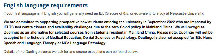 「注意」英国大学2022年本科&硕士直入接受多邻国!最新院校清单