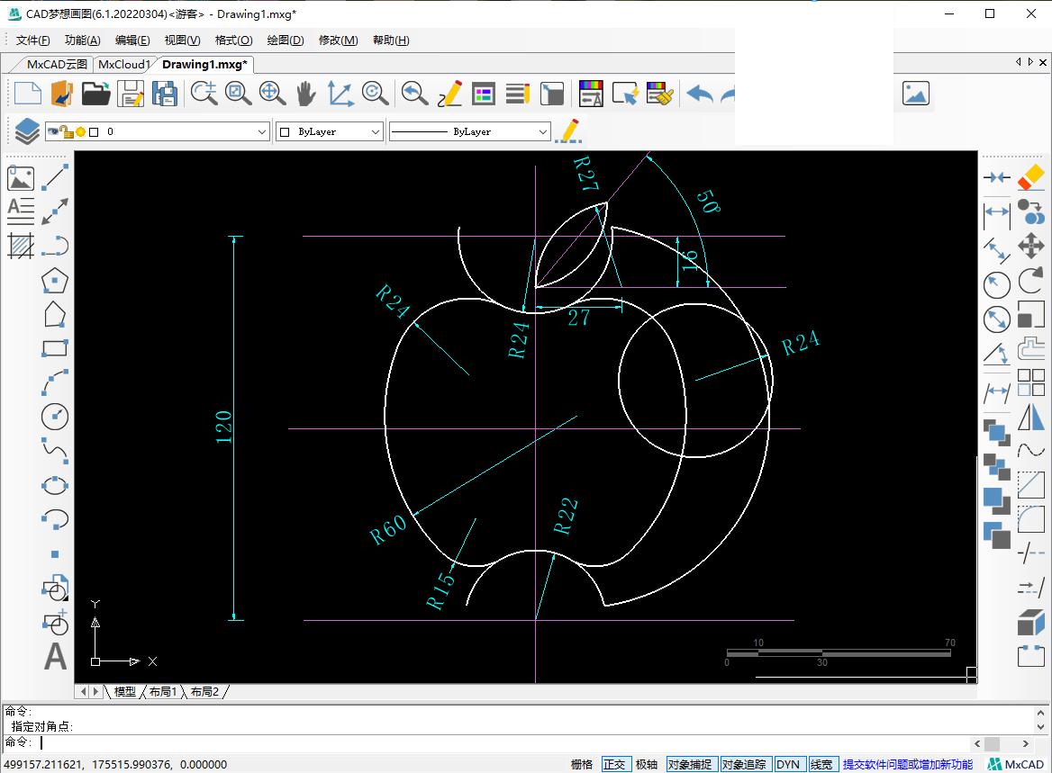 CAD如何绘制图框,cad怎么绘制苹果logo