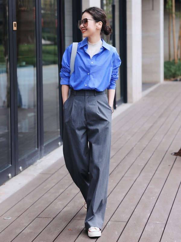 今年最流行的裤子显高显瘦,今年最火阔腿牛仔裤搭配鞋