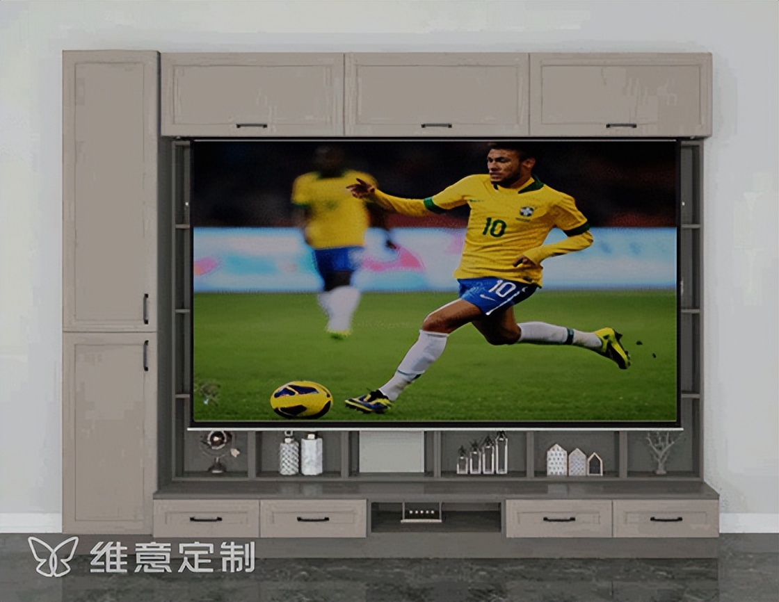 维意定制电视柜效果图,维意定制满墙电视柜