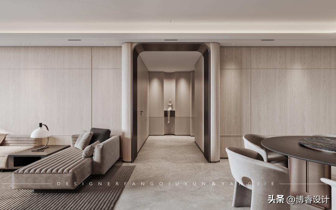 缪｜以“弧”为主，构建228㎡现代大平层