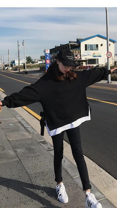 早春女士卫衣时尚2022年新款爆款宽松韩版潮ins假两件超火情侣装