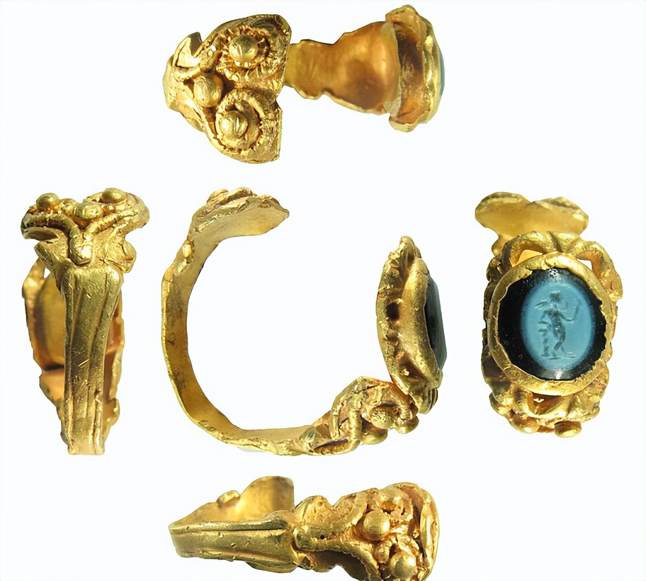 古罗马蓝宝石镶金戒指 (古罗马黄金戒指)