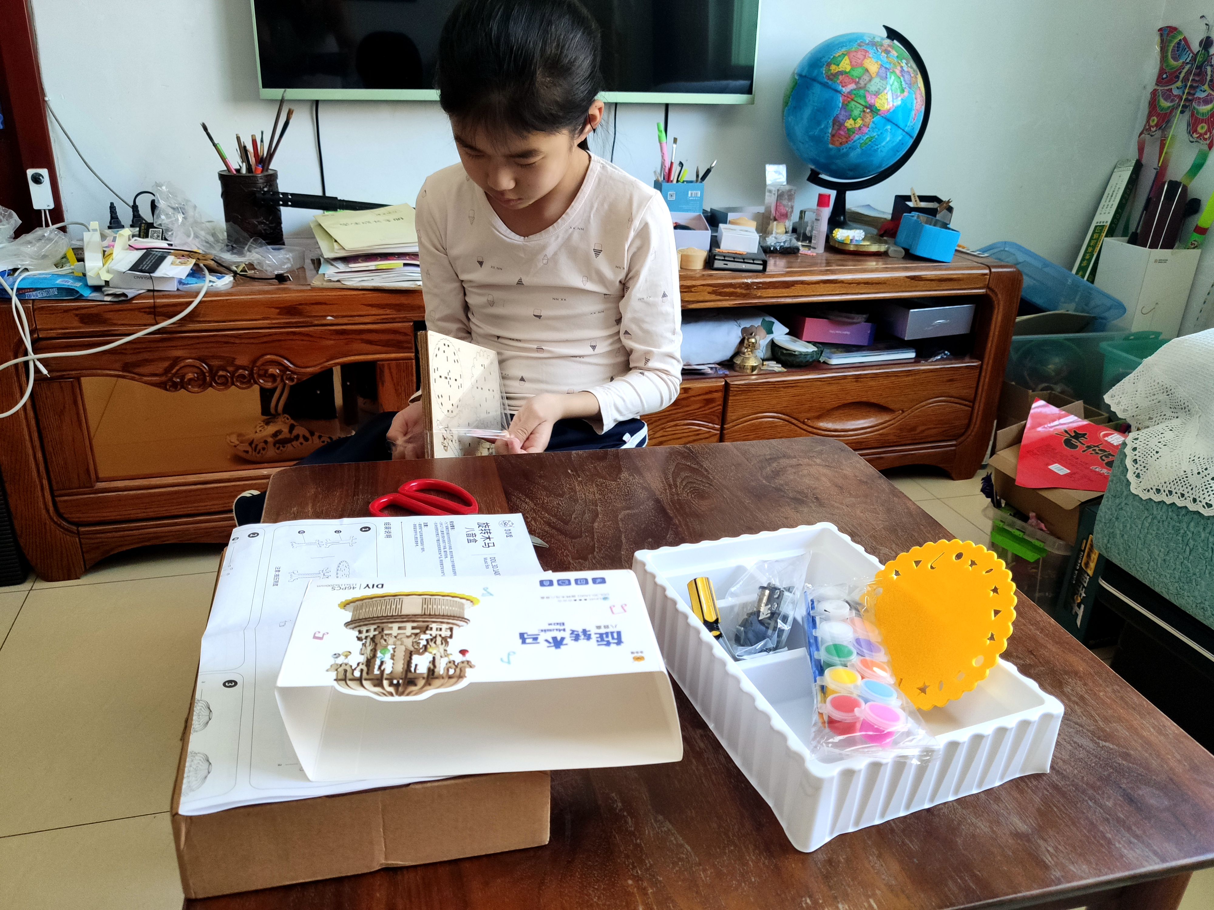 旋转木马八音盒简单,手工旋转木马八音盒