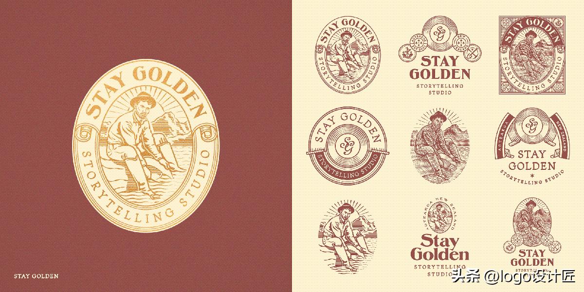设计师设计作品logo,美式复古设计元素logo