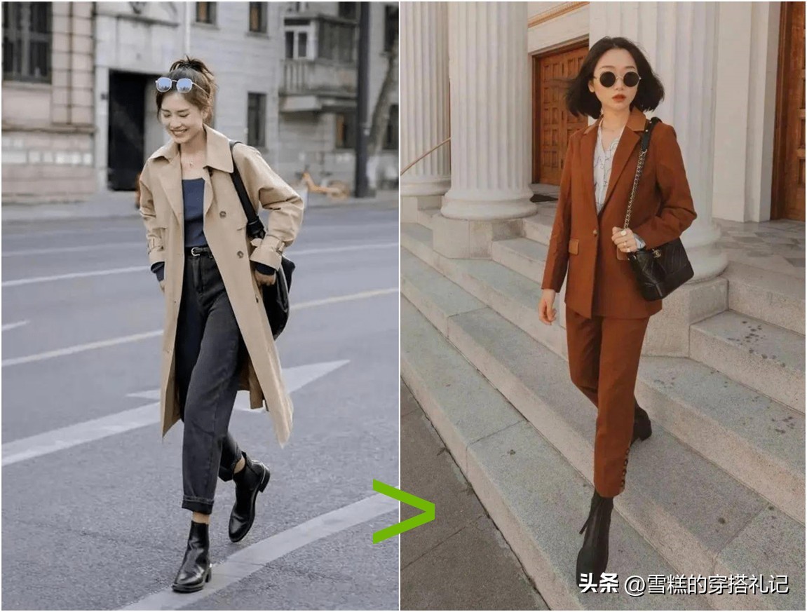 秋冬季短筒软底马丁靴搭配,冬季粗跟短筒马丁靴搭配