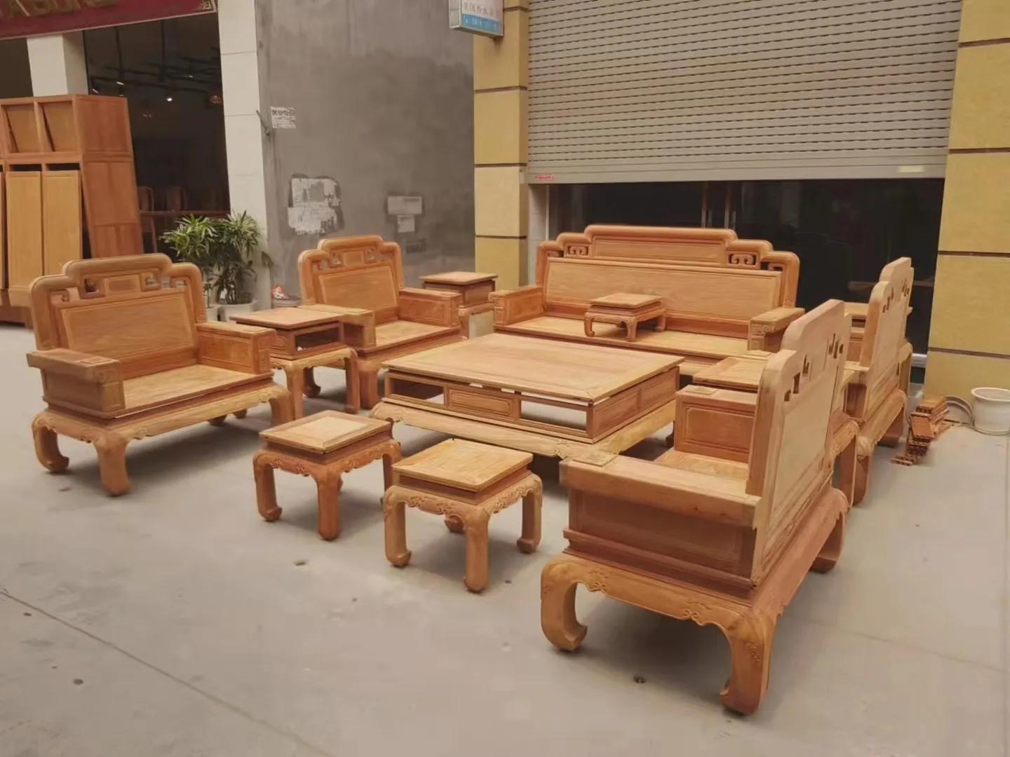 缅甸花梨沙发国色天香六件套价格,缅甸花梨国色天香11件套多少钱