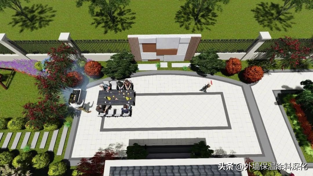 别墅庭院景观绿化全套施工图,别墅3d庭院景观效果图教程