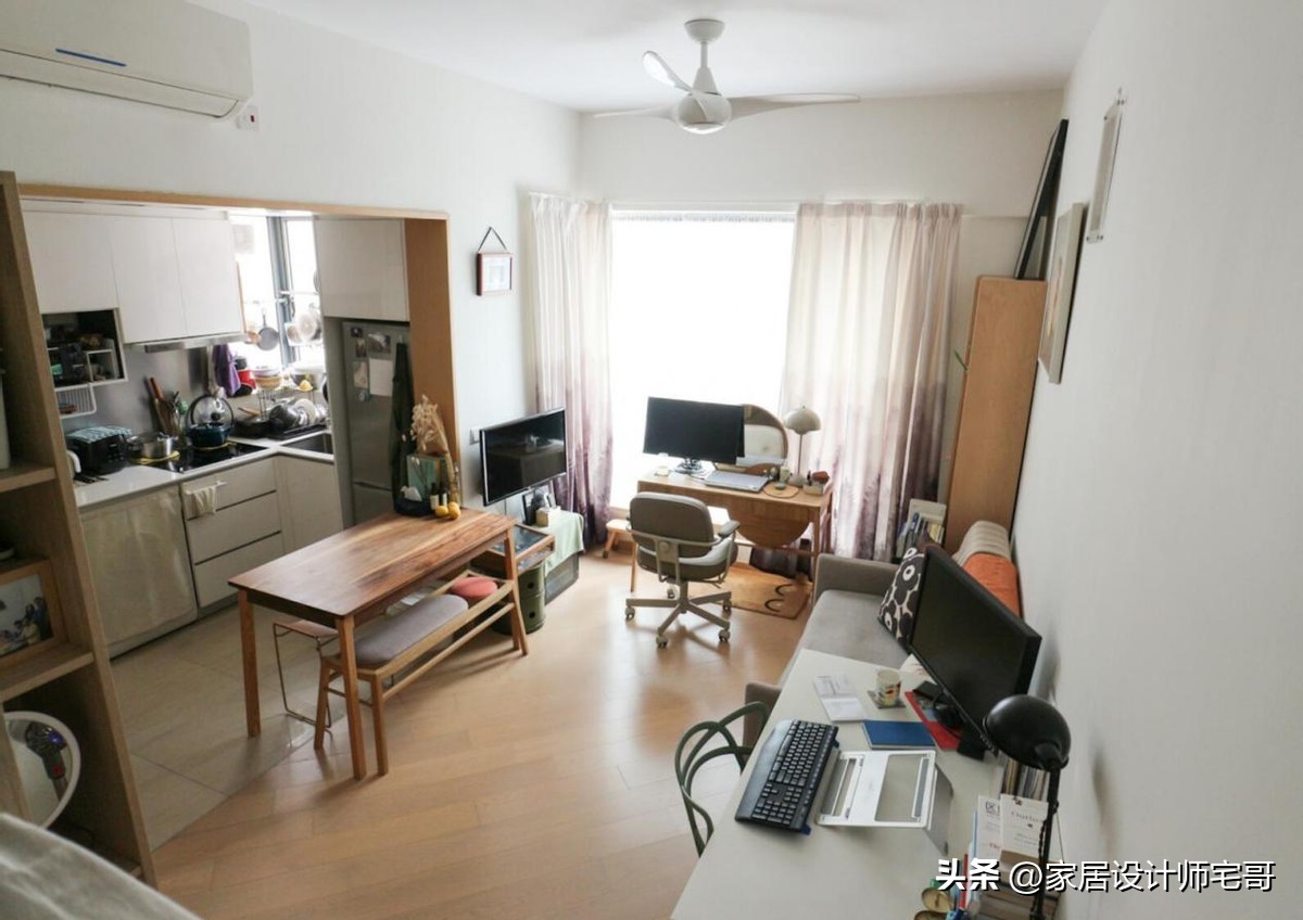 第一次见香港33㎡的房子，1室1厅还有衣帽间，空间利用值得借鉴！