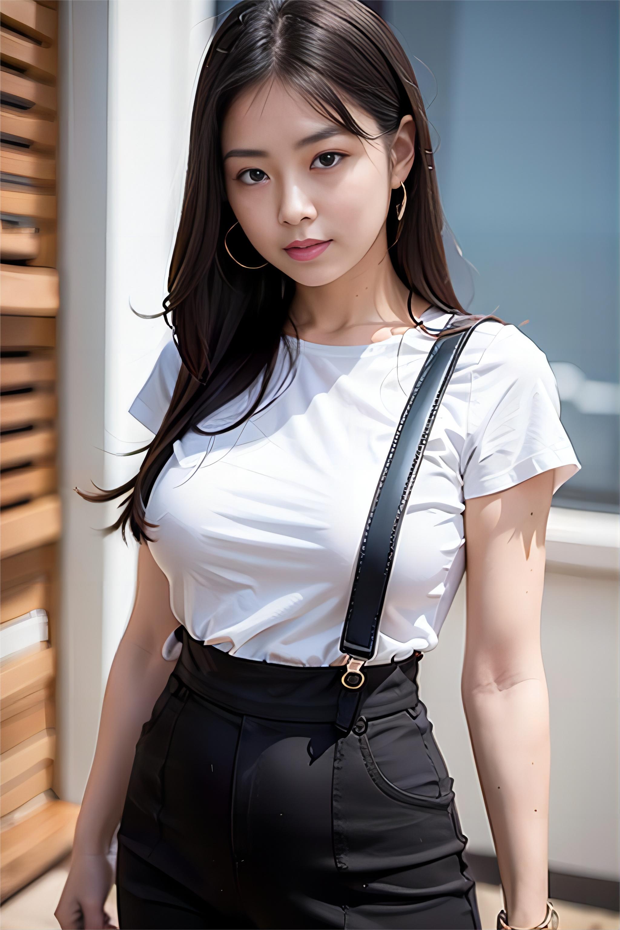 跟着AI学穿搭02T-shirt与裙裤与小皮包