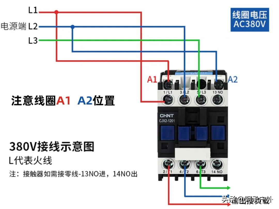 交流接触器的作用和接线方法,交流接触器接线方法工作原理