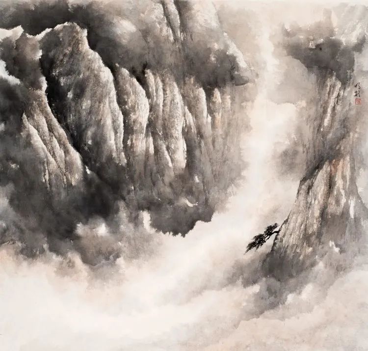 仁山智水山水画,仁山智水书法作品