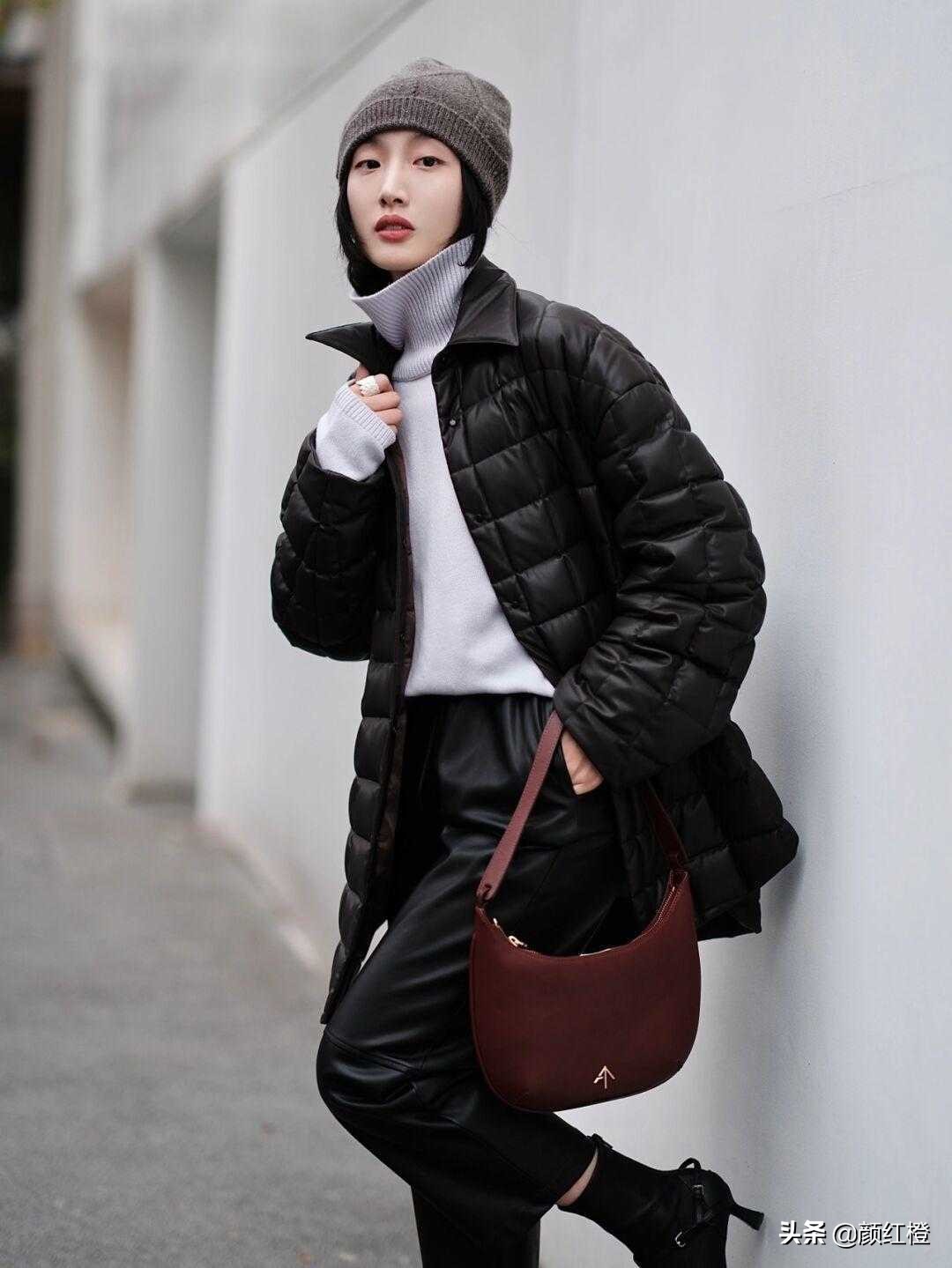 羊剖层皮革羽绒服短款,女款皮革粉色中长款加厚羽绒服