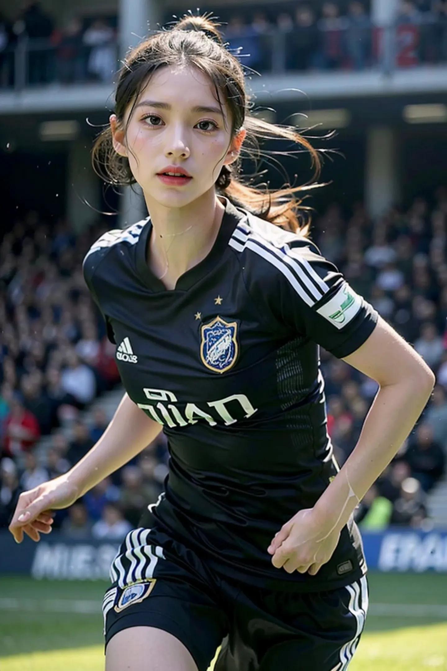 足球场上最美的女孩,足球场上挥洒汗水的少年