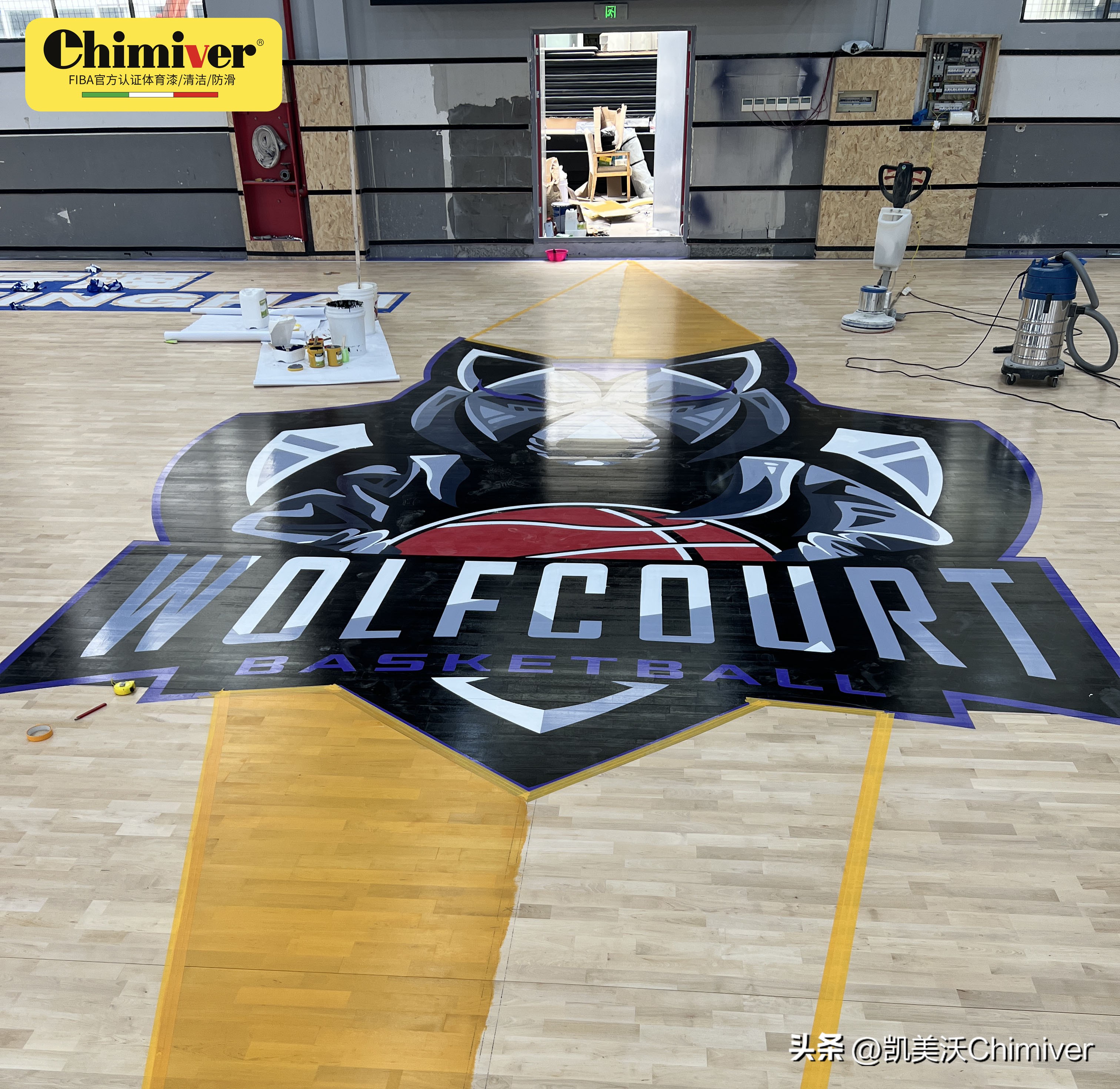 宁海野狼球馆,墙体彩绘篮球馆