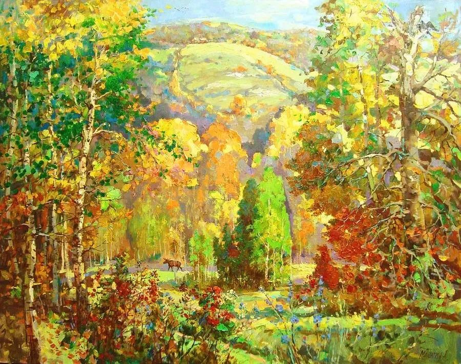 现代俄罗斯风景油画经典作品欣赏,米沙金油画作品