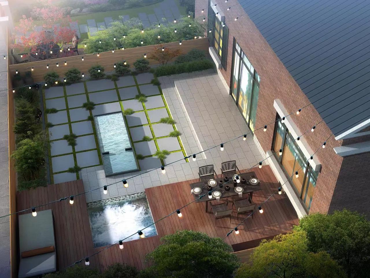 斜屋顶烧烤店设计效果图大全,露天花园火锅店设计效果图