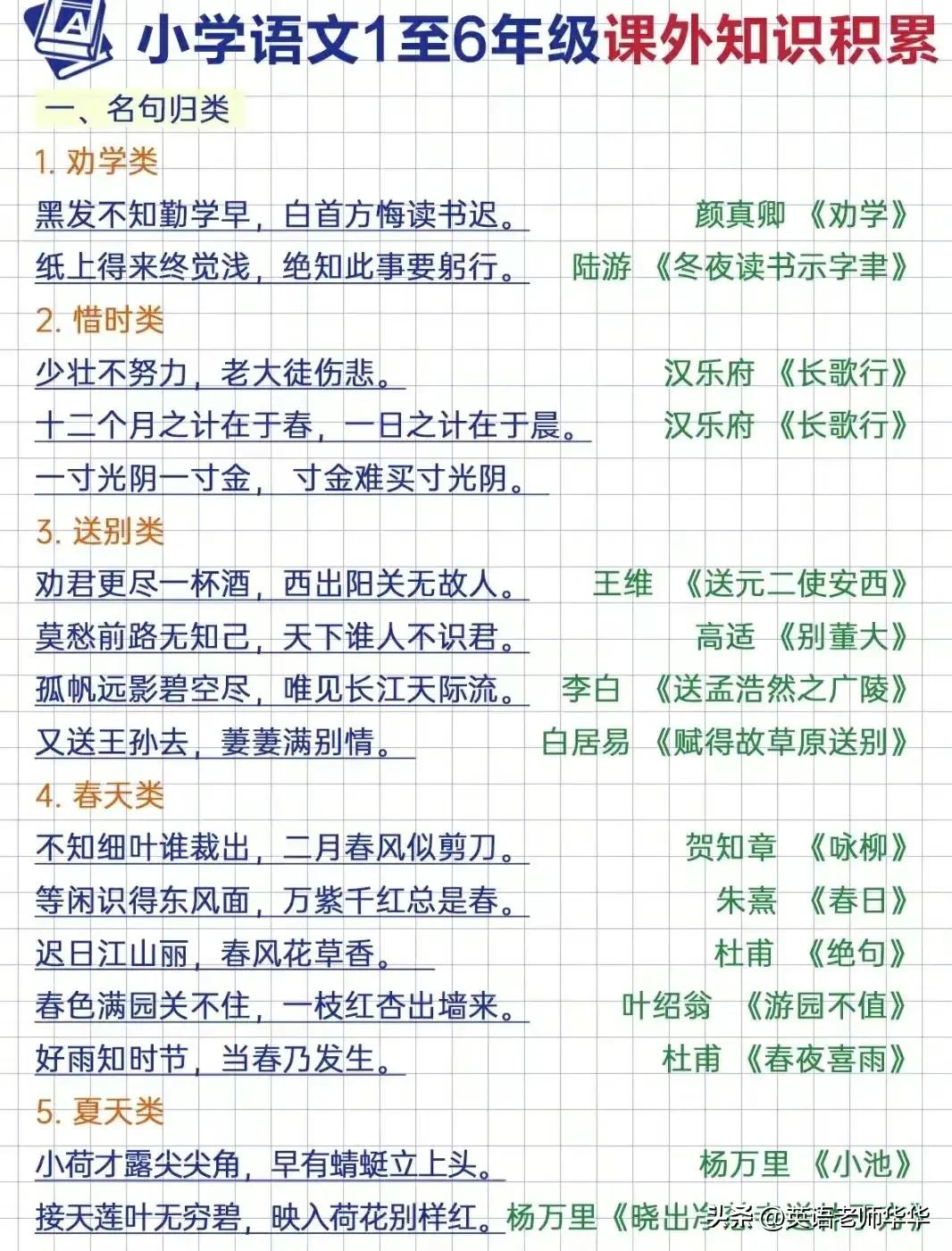 小学六年级语文积累名言名句,小学生语文积累句子